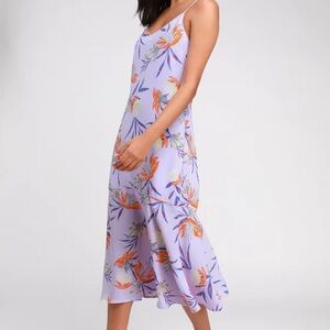 Floral Purple Midi Dress